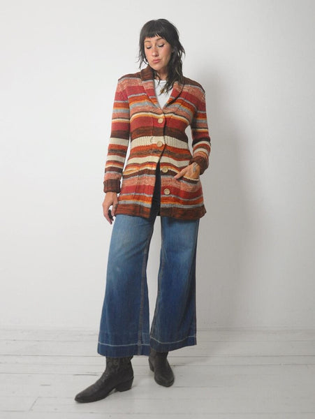 1970's Space Dyed Striped Cardigan