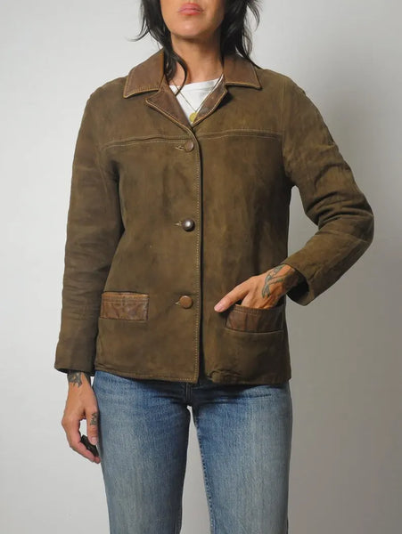 1950's Suede Sherpa Lined Jacket