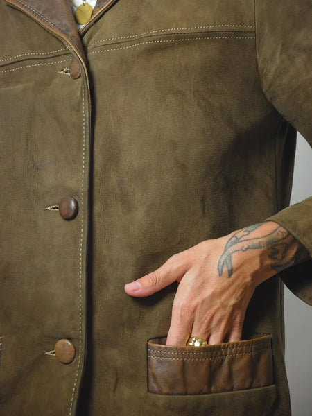 1950's Suede Sherpa Lined Jacket