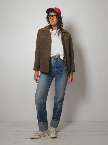 1950's Suede Sherpa Lined Jacket