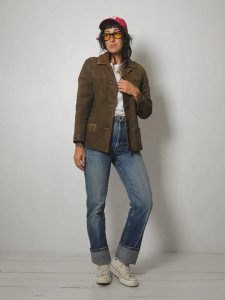 1950's Suede Sherpa Lined Jacket