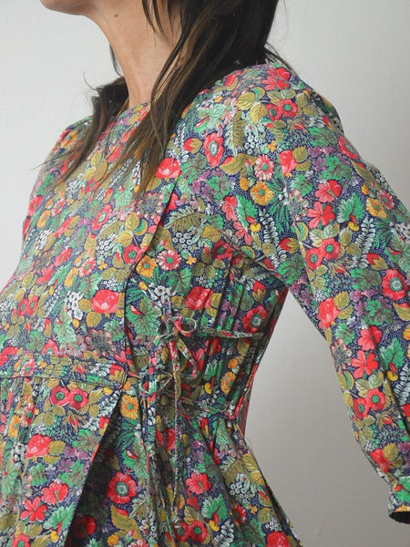 1970's Tie Waist Trapeze Dress