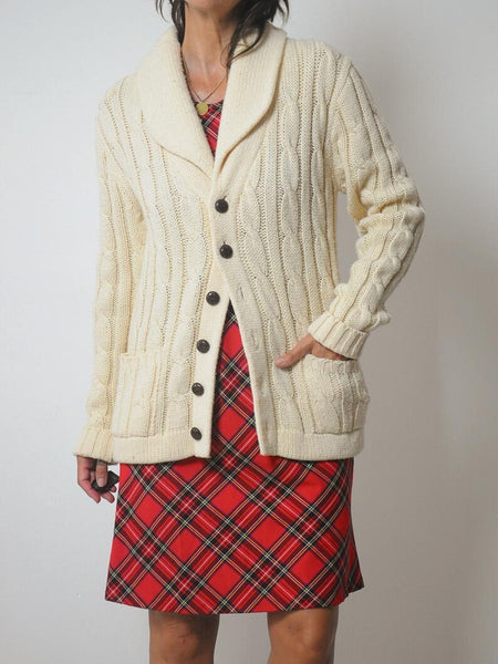 1970's Ivory Fisherman's Cardigan