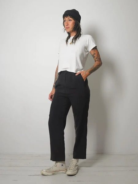 80's Italian Black Silk Pants