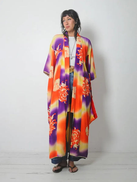 1940's Silk Spider Mum Kimono
