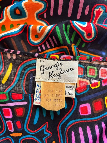 1960's Mola Print Caftan Dress