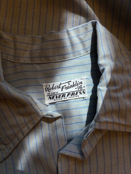 1970's Blue Striped Oxford Shirt