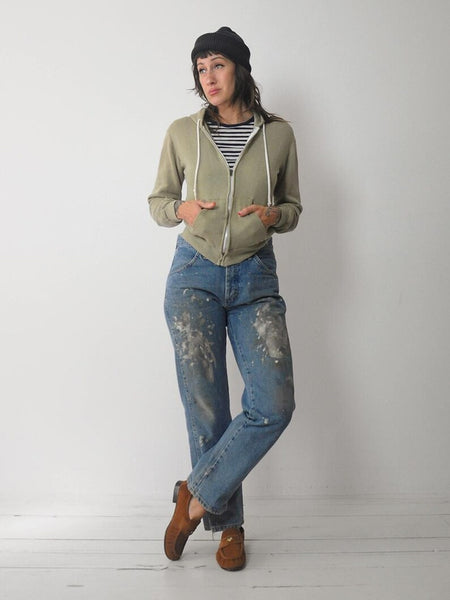 70's Faded Cropped Hoodie