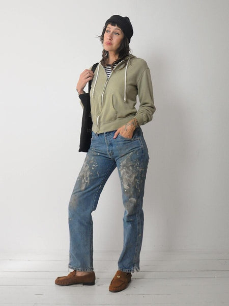 70's Faded Cropped Hoodie