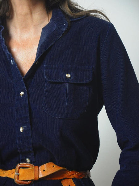LL Bean Corduroy Shirt Dress
