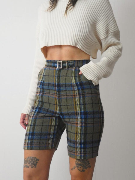 1950's Plaid Wool Shorts