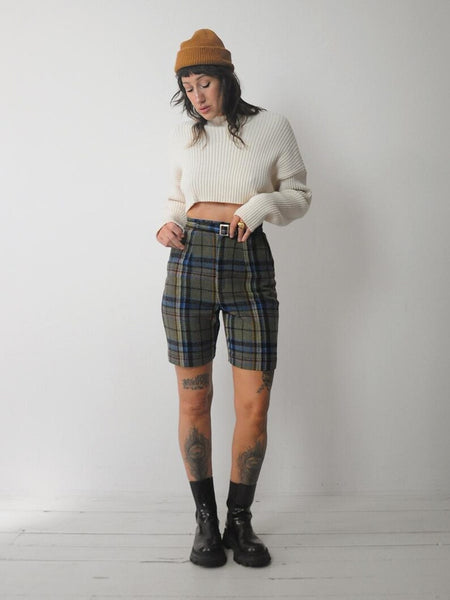 1950's Plaid Wool Shorts