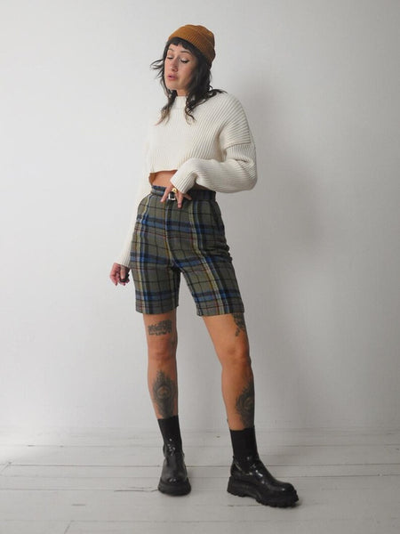 1950's Plaid Wool Shorts