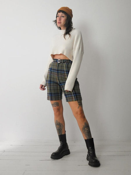 1950's Plaid Wool Shorts