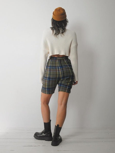 1950's Plaid Wool Shorts