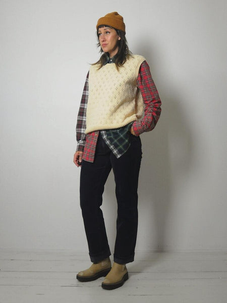 1980's Pointelle Knit Sweater Vest