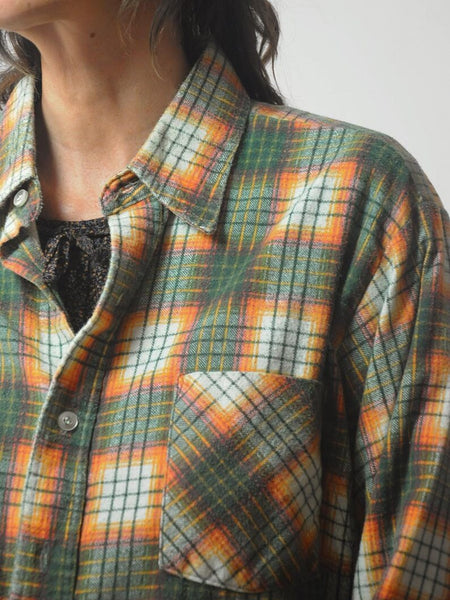 1970's Soft Faded Plaid Flannel