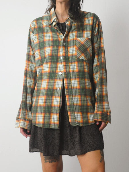 1970's Soft Faded Plaid Flannel