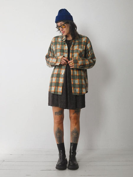 1970's Soft Faded Plaid Flannel