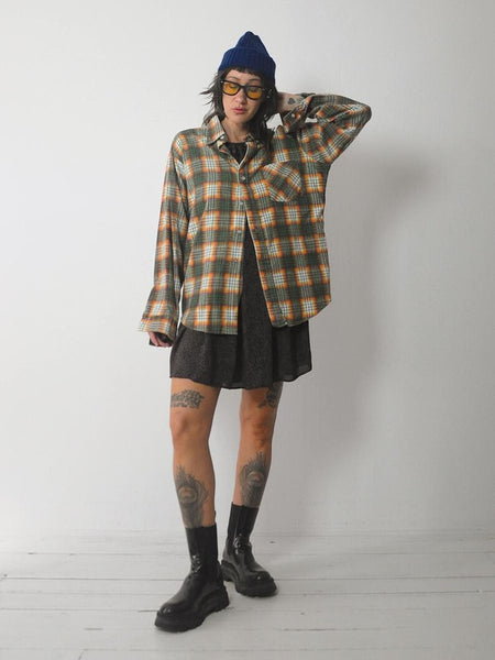 1970's Soft Faded Plaid Flannel