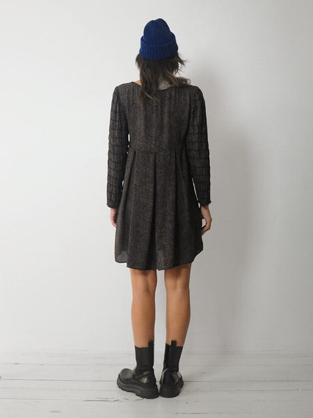 1990's Dark Floral Tie Dress
