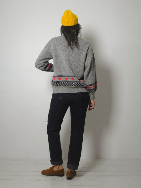 80's Sheep & Heart Cardigan