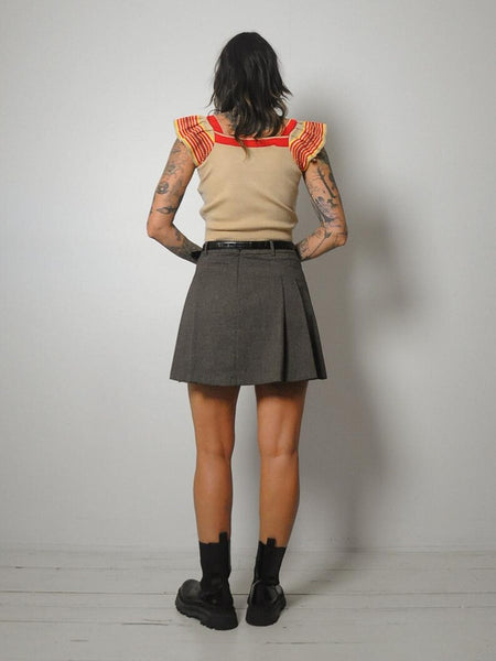 70's Ruffled Crop Sweater