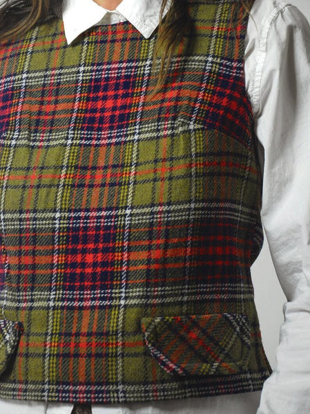 1960's Tartan Plaid Wool Vest