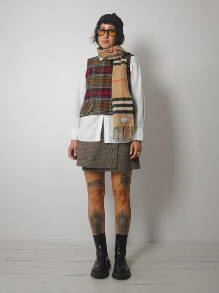 1960's Tartan Plaid Wool Vest