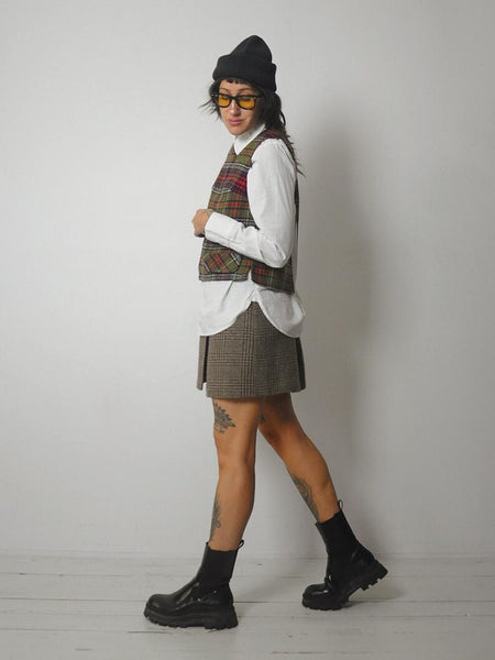 1960's Tartan Plaid Wool Vest