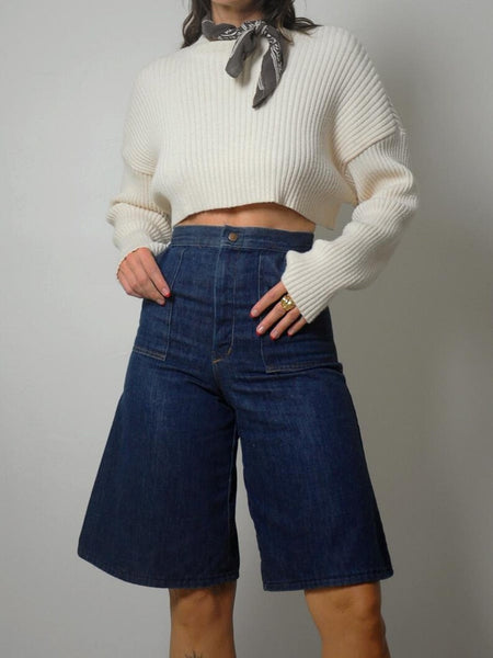 1970's Indigo Jort Gauchos 25" Waist
