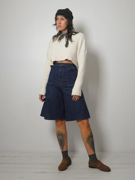 1970's Indigo Jort Gauchos 25" Waist