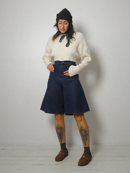 1970's Indigo Jort Gauchos 25" Waist