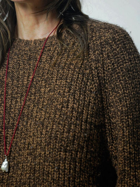 80's Brown Marled Sweater