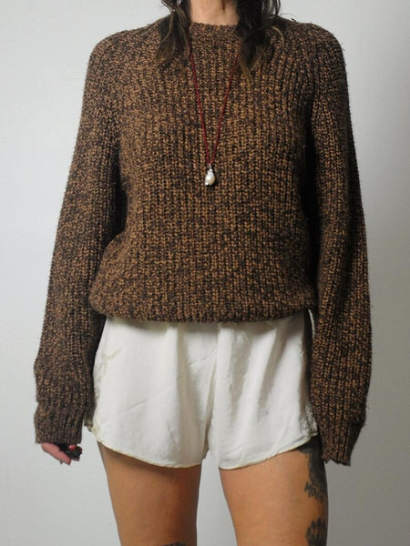 80's Brown Marled Sweater