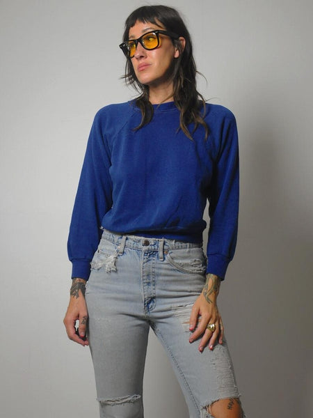 1960's Faded Navy Blank Sweatshirt