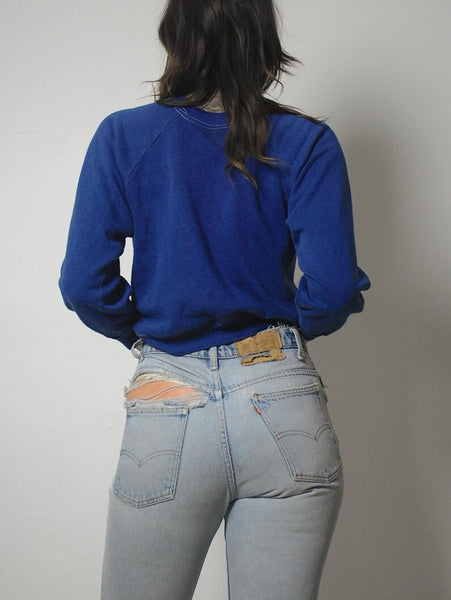 1960's Faded Navy Blank Sweatshirt