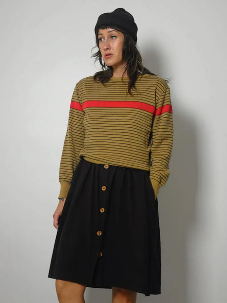 80's Autumn Striped Sweater