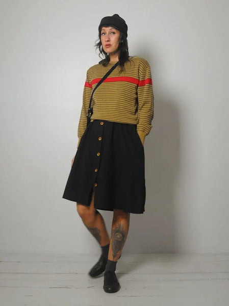 80's Autumn Striped Sweater