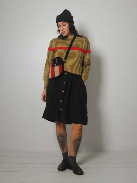 80's Autumn Striped Sweater
