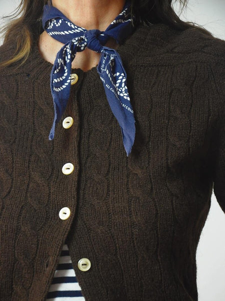 1960's Brown Cableknit Cardigan