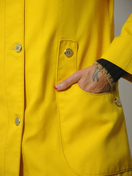 1960's Yellow Canvas Raincoat