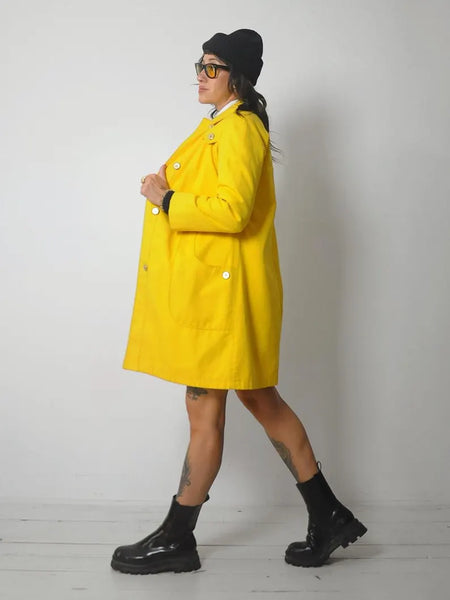 1960's Yellow Canvas Raincoat