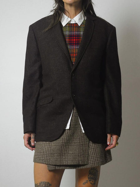 1970's Charcoal Wool Tweed Blazer