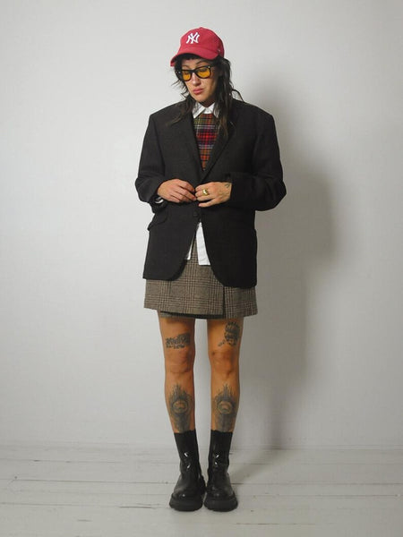 1970's Charcoal Wool Tweed Blazer