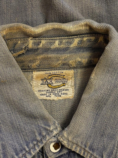 1970's Checker Embroidered Denim Shirt