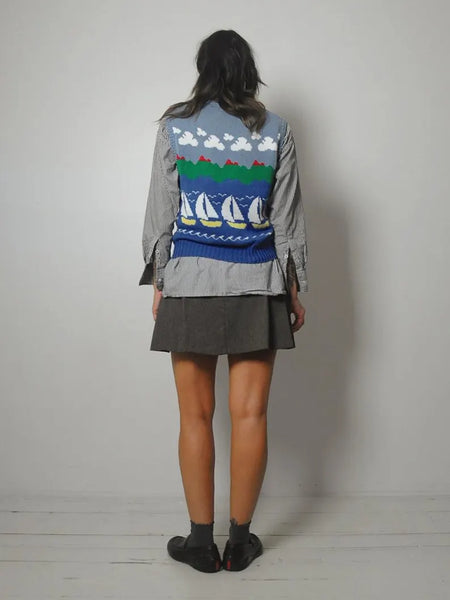 Sailboat Landscape Sweater Vest