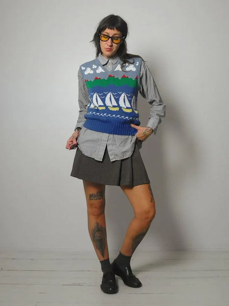 Sailboat Landscape Sweater Vest