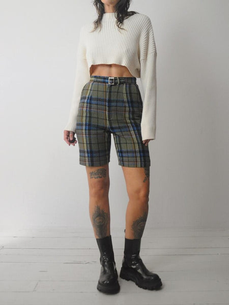 1950's Plaid Wool Shorts