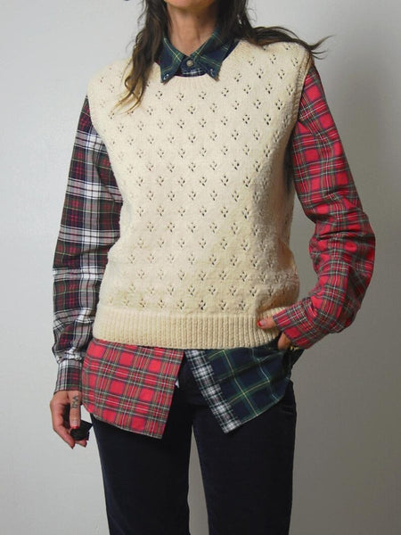 1980's Pointelle Knit Sweater Vest